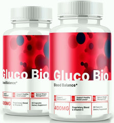 (2 Pack) Gluco Bio Blood Sugar Balance Pills, GlucoBio Supplement 120 Capsules